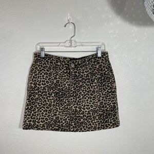 BDG Cheetah Denim Skirt, Size M